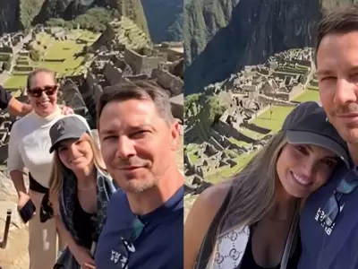 'Cachaza' reaparece en Cusco acompa�ada de los padres de su futuro esposo, Andr� Bankoff.