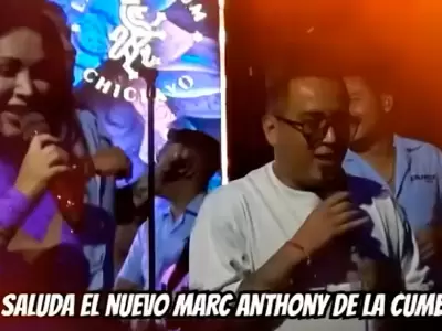 Christian Cueva se autoproclama el "nuevo Marc Anthony de la cumbia" durante su show.