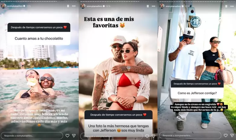 Historias de Xiomy Kanashiro sobre Jefferson Farf�n. (Instagram)