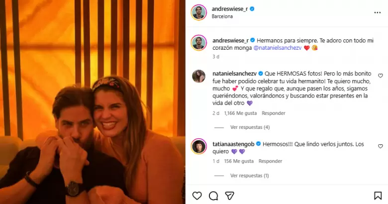 Andr�s Wiese no ocult� su felicidad por reencontrarse con Nataniel S�nchez