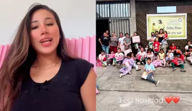 Samahara Lobat�n sorprende llevando regalos a una casa hogar por Navidad