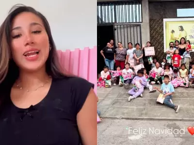 Samahara Lobat�n sorprende llevando regalos a una casa hogar por Navidad