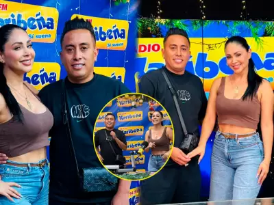 Pamela Franco y Christian Cueva lanzan su tema "El Perro del Hortelano" en Radio Karibe�a.