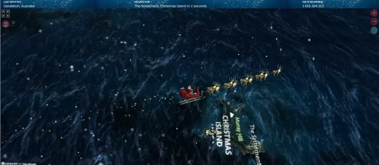 Pap� Noel por la Isla de Navidad. (NORAD)