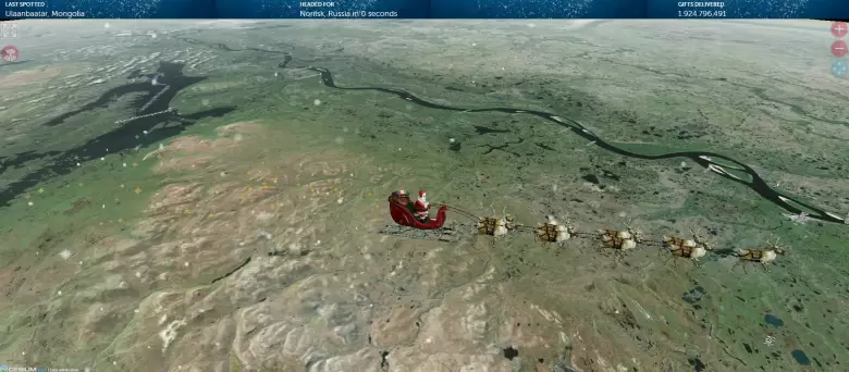 Pap� Noel por Rusia. (NORAD)