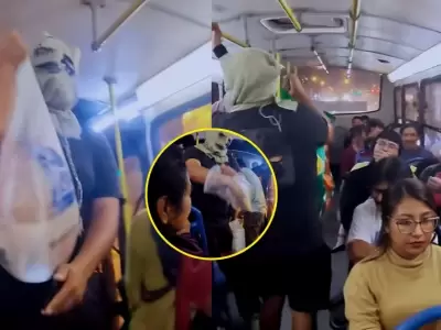 Tiktoker sorprende a pasajeros de bus en Lima con sorteo de pavo navide�o y se vuelve viral-