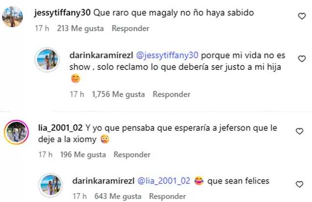 Darinka Ram�rez responde por qu� Magaly Medina no sab�a y sobre Xiomy Kanashiro. (Instagram)