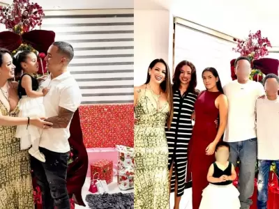 Melissa Klug celebra Navidad en familia junto a Jes�s Barco y sus hijos.