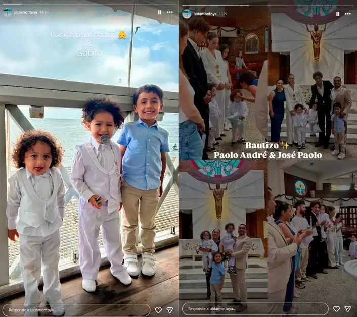 Bautizo de hijos de Ana Paula Consorte y Paolo Guerrero. (Instagram)