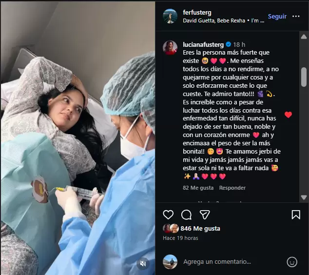 Luciana Fuster apoya a su hermana. (Captura)