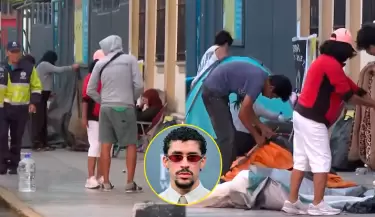 Fans de Bad Bunny que acampaban por su concierto en Lima fueron desalojados por serenazgo.