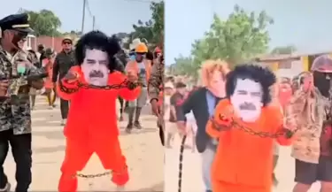 Recrean la captura de Nicol�s Maduro en danza t�pica de Piura.