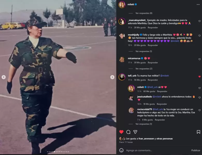 Milett Figueroa revela que su mam� fue militar.