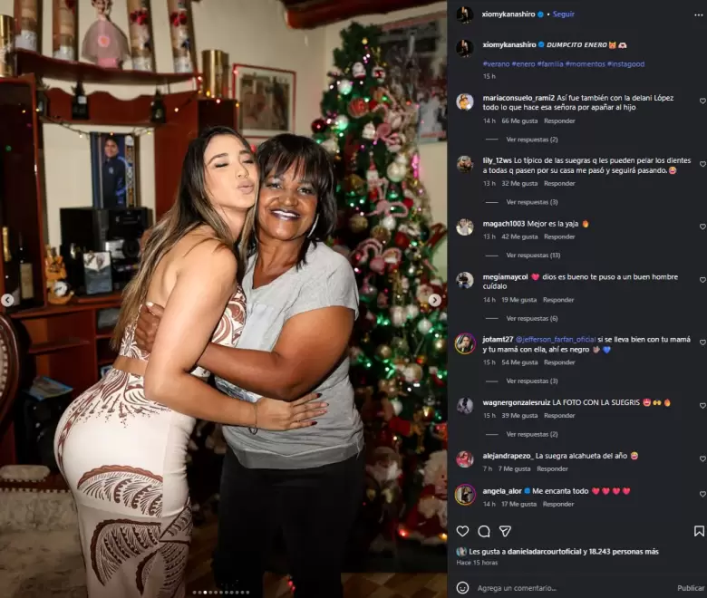 Xiomy Kanashiro muestra buena relaci�n con do�a Charo. (Captura de pantalla)