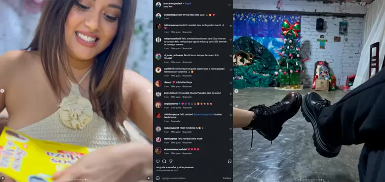 José Carlos García presumió su Navidad con Amy Gutiérrez. (Captura de pantalla)