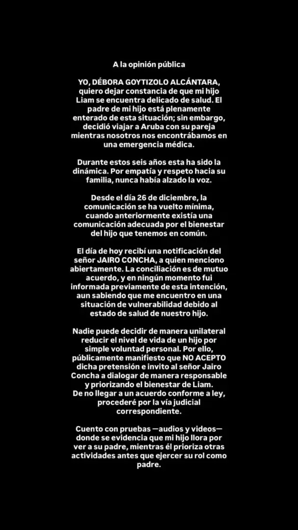 Mensaje de la ex de Jairo Concha