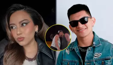 Amy Guti�rrez y Jos� Carlos Garc�a se muestran bes�ndose.