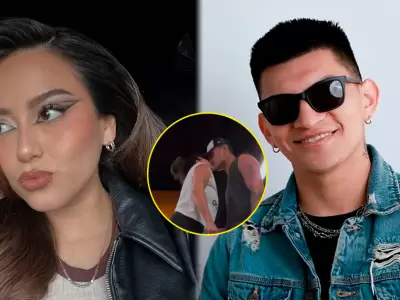 Amy Guti�rrez y Jos� Carlos Garc�a se muestran bes�ndose.