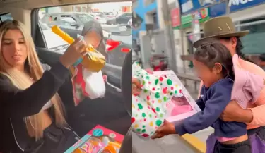 Yahaira Plasencia sorprende entregando regalos a ni�os en las calles