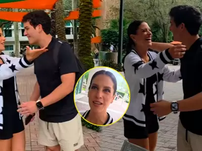 Mar�a P�a Copello vive emotivo momento con su hijo en su primer d�a de universidad.