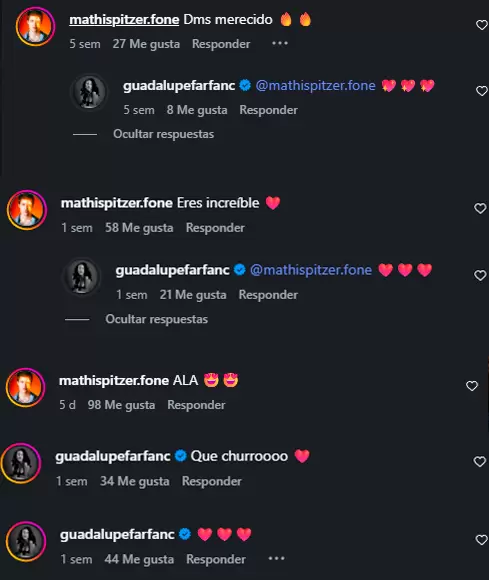 Comentarios de Mathias Spitzer y Guadalupe Farf�n. (Captura de pantalla)