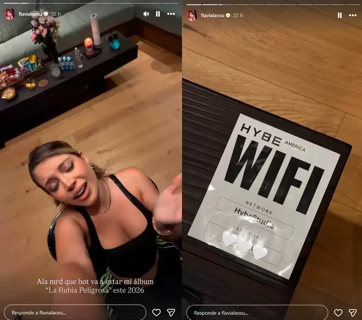 Flavia Laos graba disco en Hybe. (Instagram)
