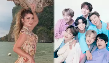 Flavia Laos sorprende al grabar su nuevo �lbum en la disquera de BTS.