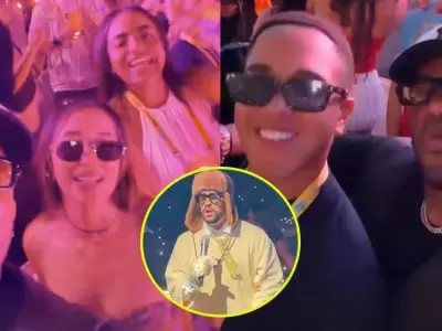 Jefferson Farf�n en concierto de Bad Bunny con Xiomy Kanashiro