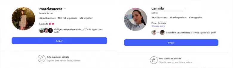 Esposa de Carlos Zambrano y novia de Sergio Pe�a ponen privadas sus cuentas de Instagram. (Captura de pantalla)