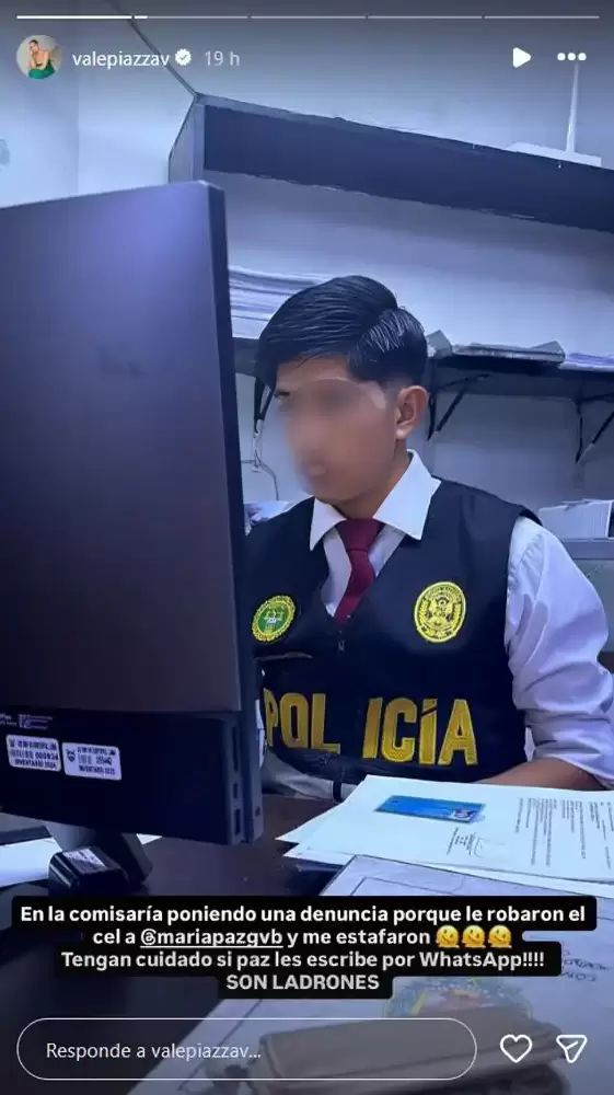 Valeria Piazza aparece en comisaría para denunciar que fue víctima de estafa. (Foto: Captura)