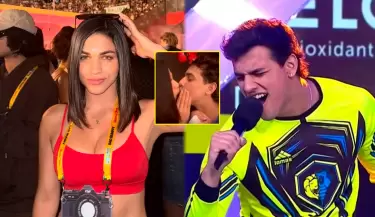 Sirena Ortiz y Gabriel Meneses sorprenden con beso y confirman su relaci�n.