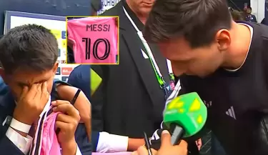 Pol Deportes rompe en llanto tras recibir camiseta firmada por Messi.