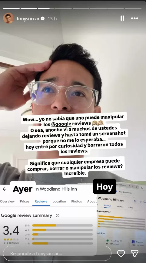 Tony Succar reacciona a los reviews modificados.