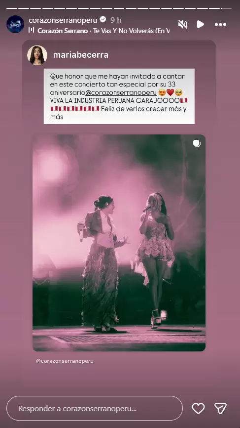 Publicaci�n de Mar�a Becerra en Instagram.