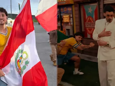 Patricio Qui�ones estuvo en el Super Bowl junto a Bad Bunny.