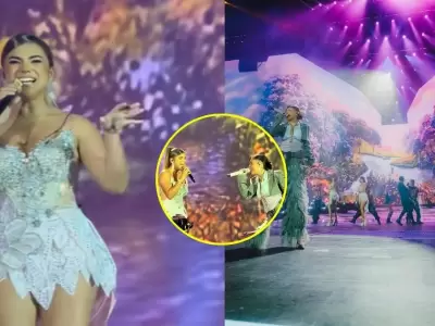 Susana Alvarado recibe cr�ticas tras cantar con Mar�a Becerra en el 33 aniversario de Coraz�n Serrano.