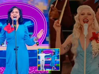 Daniela Darcourt se luce en vivo con "Die With A Smile" versi�n Super Bowl 2026.