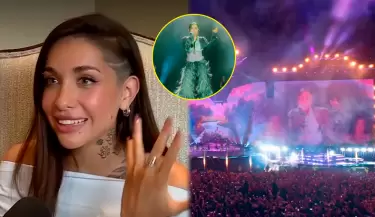 Mar�a Becerra emocionada con el p�blico peruano en el aniversario de Coraz�n Serrano.