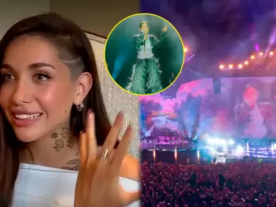 Mar�a Becerra emocionada con el p�blico peruano en el aniversario de Coraz�n Serrano.