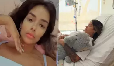 Shirley Arica conmueve desde la cl�nica antes de entrar al quir�fano.