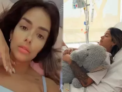 Shirley Arica conmueve desde la cl�nica antes de entrar al quir�fano.