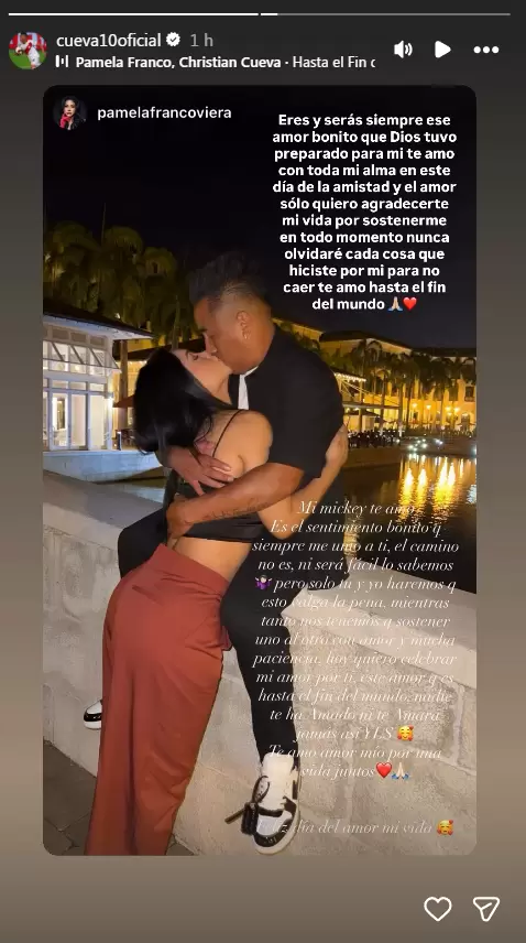 Publicaci�n de Pamela Franco y Christian Cueva