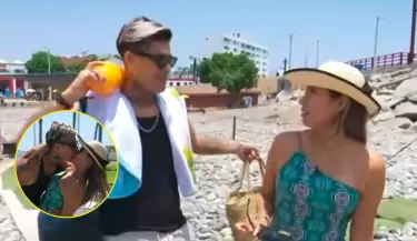 Pamela L�pez y Paul Michael sorprenden con d�a de playa sin lujos y lleno de risas.