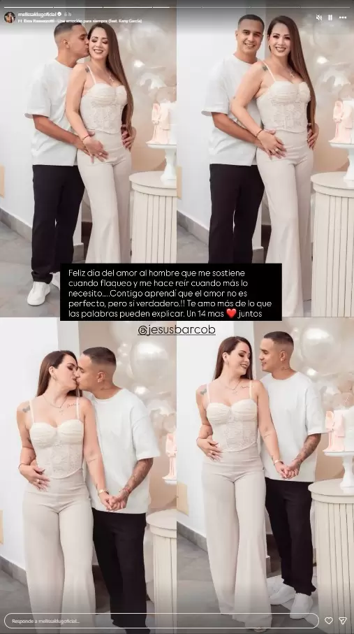 Melissa Klug derrocha amor por Jes�s Barco en San Valent�n. (Instagram)