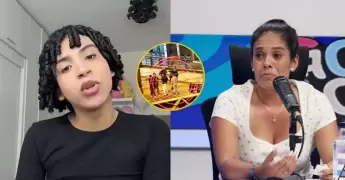 Masiel M�laga sube a 'Churrito' Hinostroza al escenario y se dan beso en pleno show.