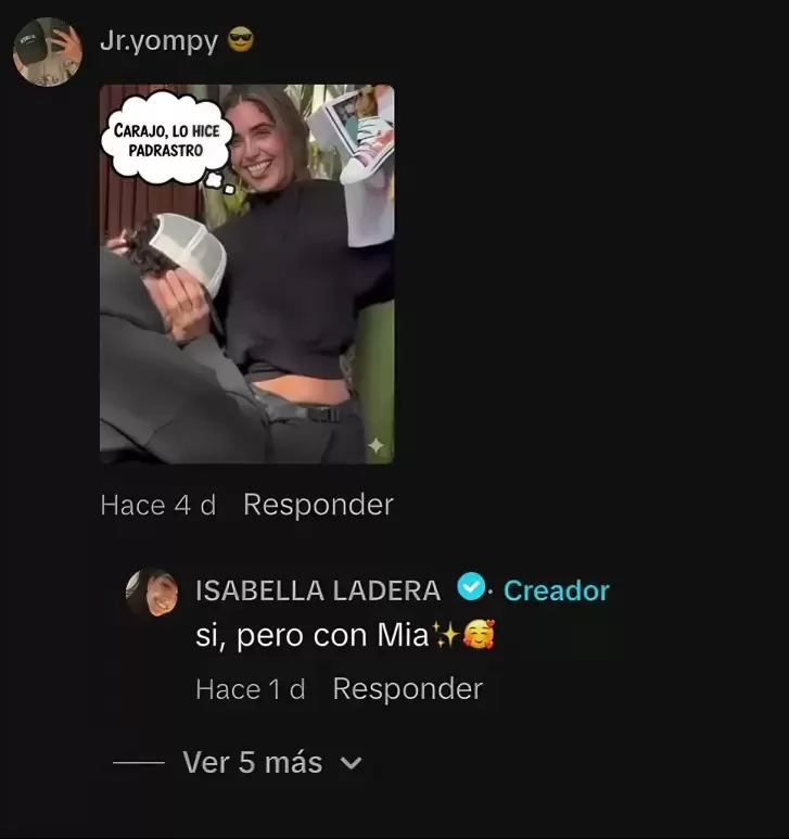 Isabella Ladera responde comentarios.