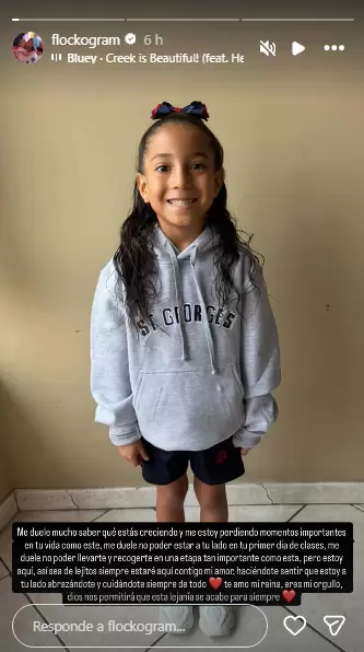 Youna utiliz� sus redes sociales para expresar su tristeza por no estar en el inicio de clases de su hija.