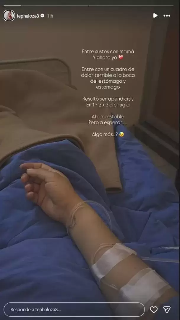 Tepha Loza revela que fue operada por apendicitis. (Instagram)