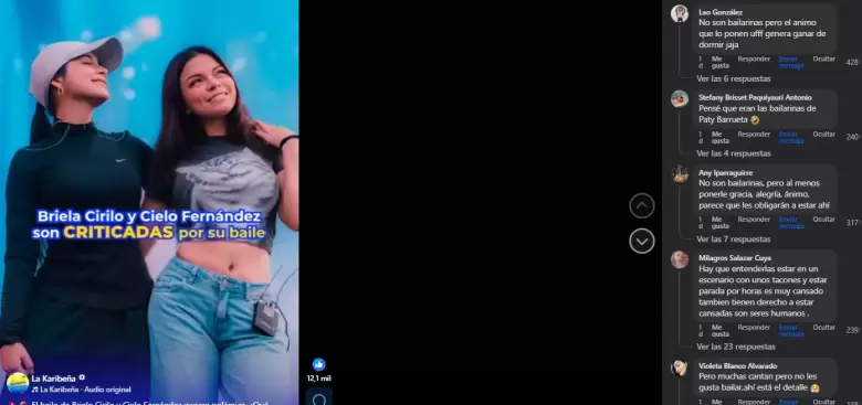 Usuarios critican y defienden baile de Briela Cirilo y Cielo Fernández. (Captura de pantalla)