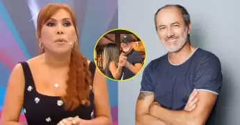 Patricio Parodi y Ros�ngela Espinoza protagonizan beso en vivo en "Esto es Guerra".